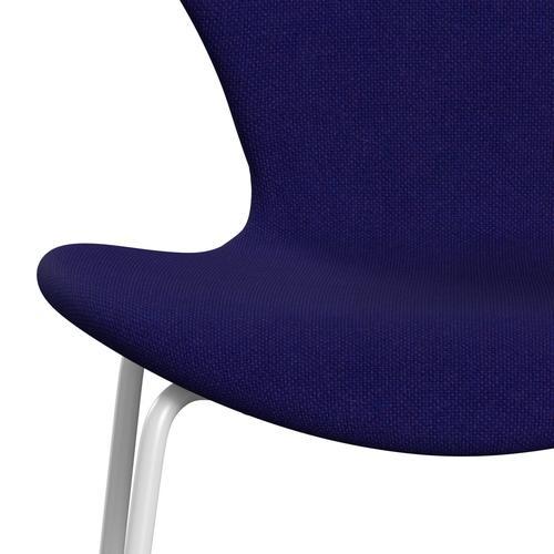 Fritz Hansen 3107 Chair Full Upholstery, White/Hallingdal Violet Dark