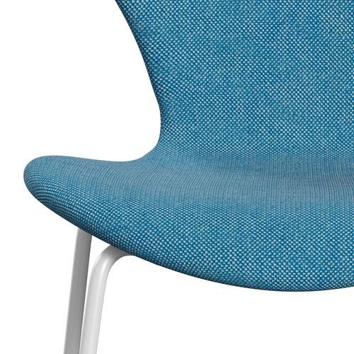 Fritz Hansen 3107 Krzesło pełna tapicerka, biały/hallingdal White/Turquoise