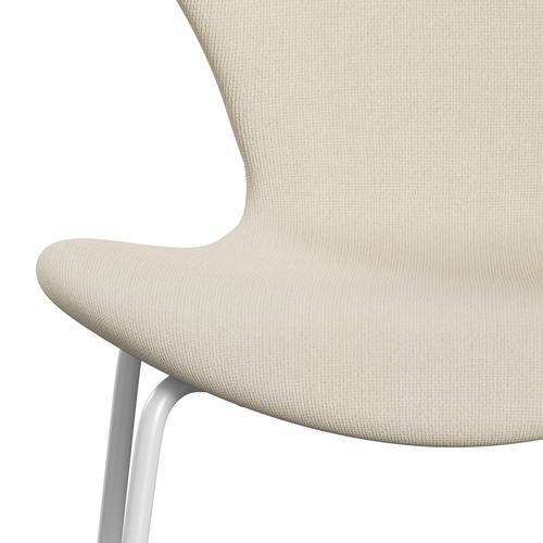 Fritz Hansen 3107 Krzesło pełna tapicerka, White/Hallingdal Wool White