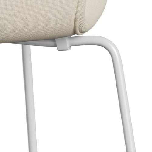 Fritz Hansen 3107 Krzesło pełna tapicerka, White/Hallingdal Wool White