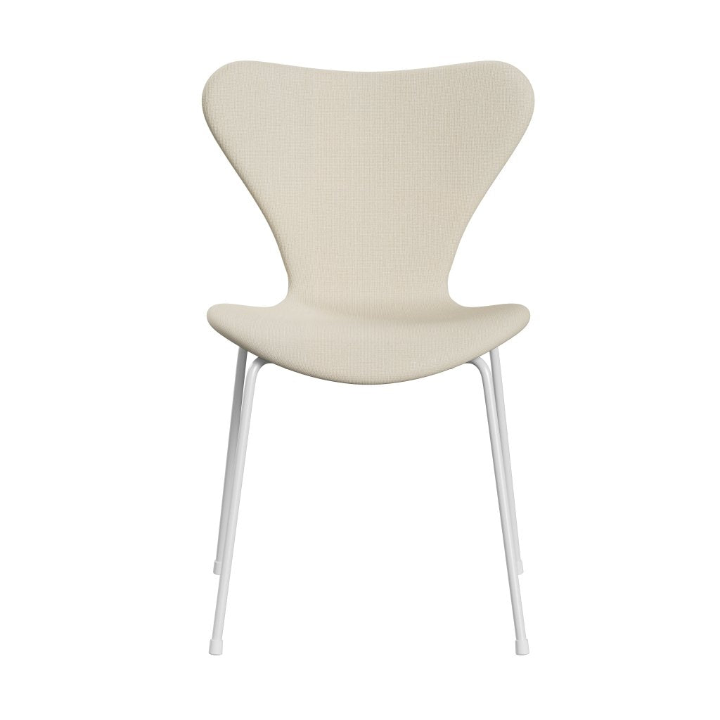 Fritz Hansen 3107 Krzesło pełna tapicerka, White/Hallingdal Wool White