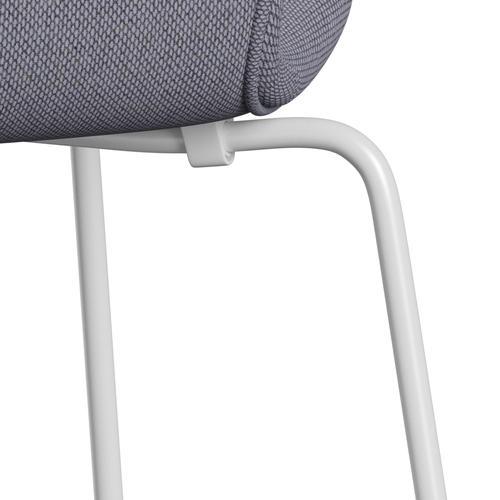 Fritz Hansen 3107 Chair Full Upholstery, White/Re Wool Lavender/Natural