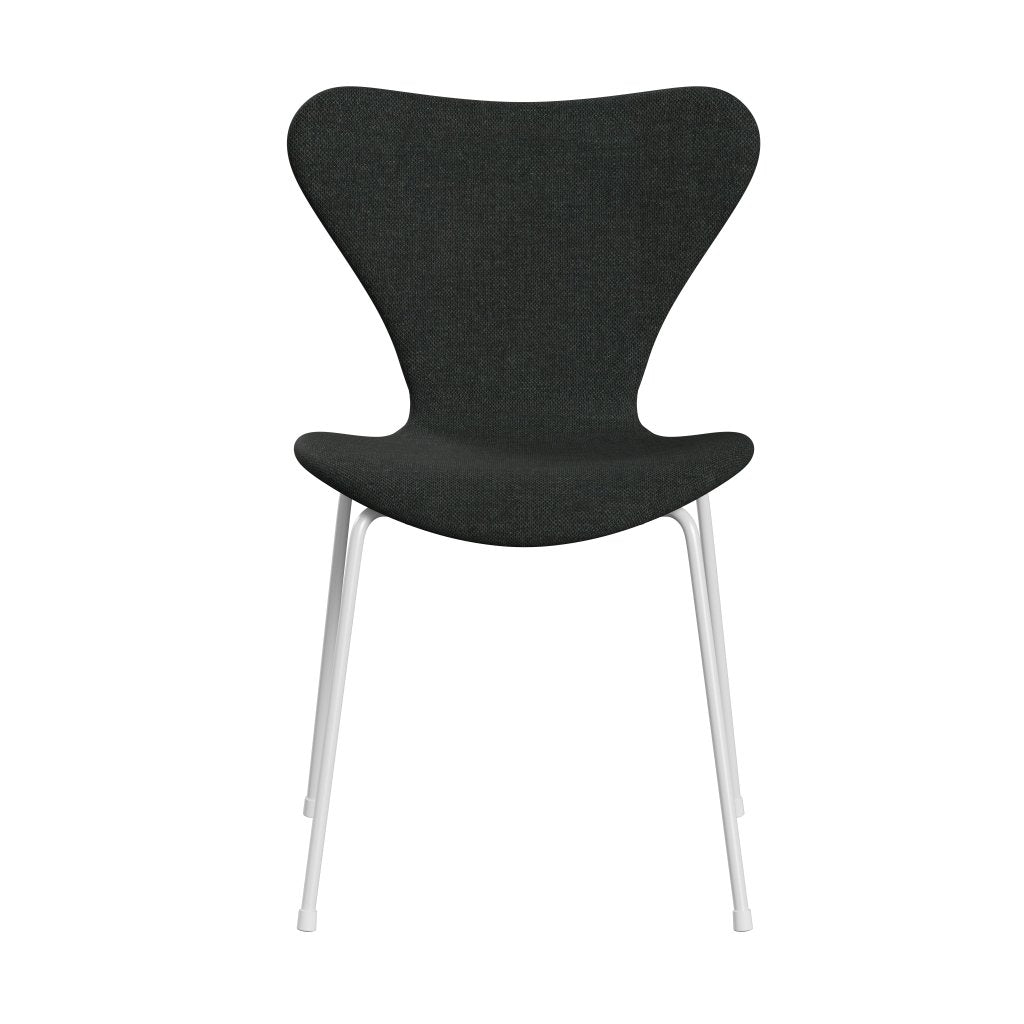 Fritz Hansen 3107 Chair Full Upholstery, White/Re Wool Black/Natural