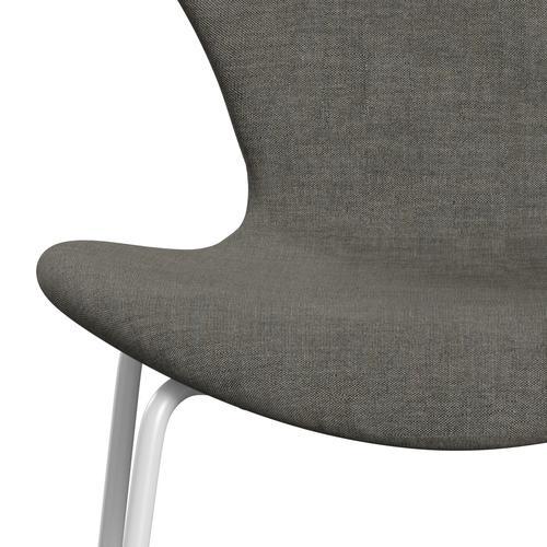 Fritz Hansen 3107 Chair Full Upholstery, White/Remix Concrete