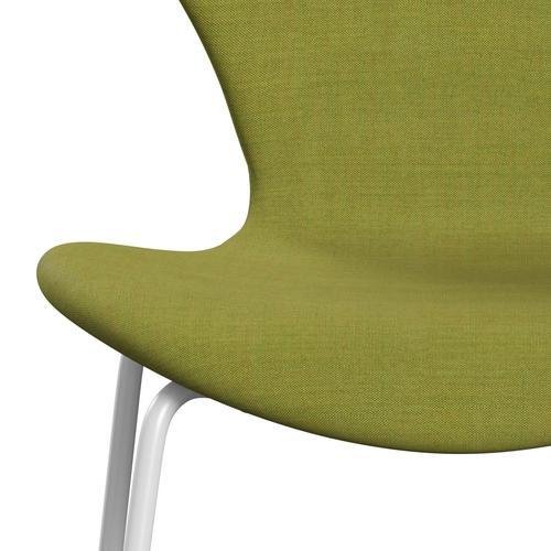 Fritz Hansen 3107 Krzesło pełna tapicerka, White/Remix Spring Green