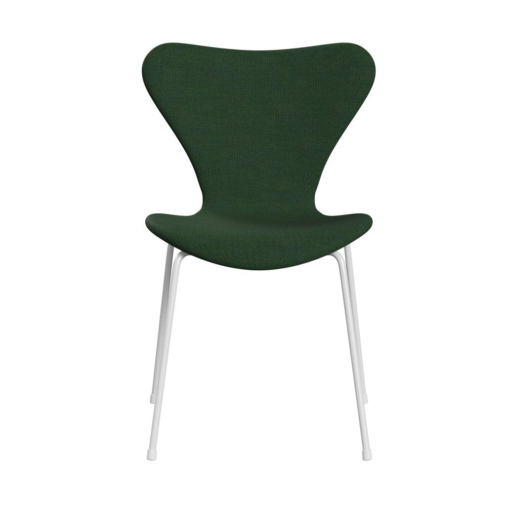 Fritz Hansen 3107 Chair Full Upholstery, White/Remix Grass Green