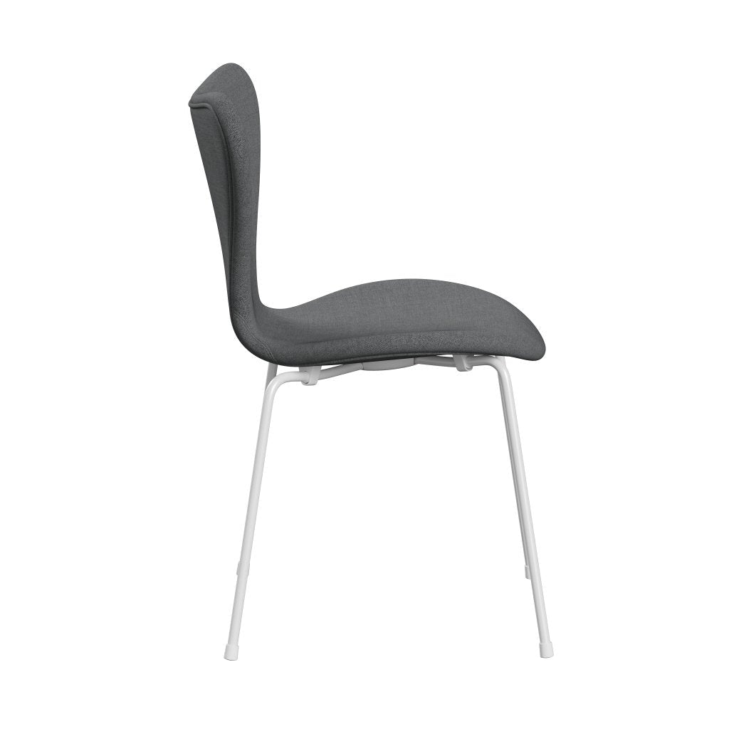 Fritz Hansen 3107 Chair Full Upholstery, White/Remix Grey (Rem143)