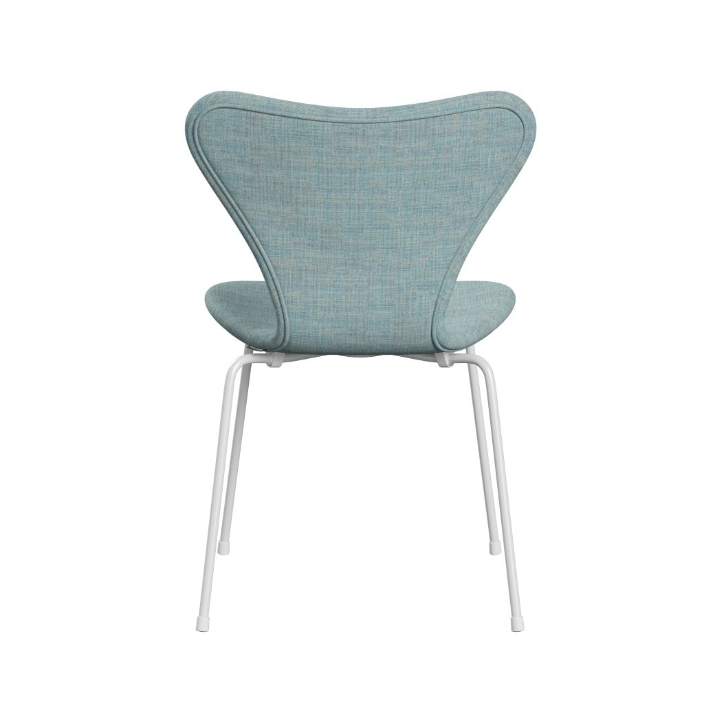 Fritz Hansen 3107 Chair Full Upholstery, White/Remix Light Blue