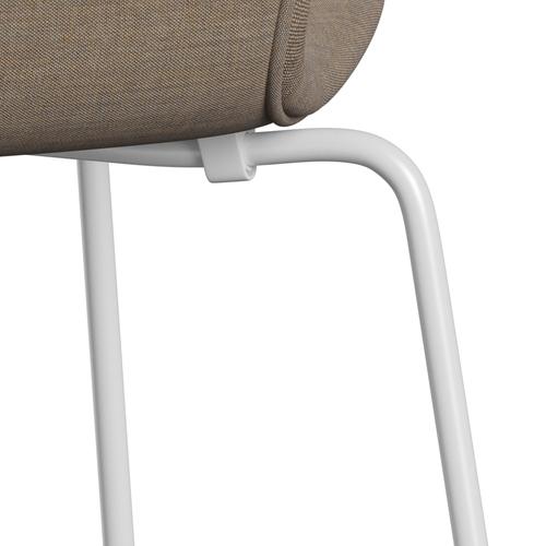 Fritz Hansen 3107 Chair Full Upholstery, White/Remix Light Brown (Rem242)