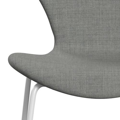 Fritz Hansen 3107 Chair Full Upholstery, White/Remix Light Grey