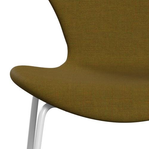 Fritz Hansen 3107 Chair Full Upholstery, White/Remix Orange Green