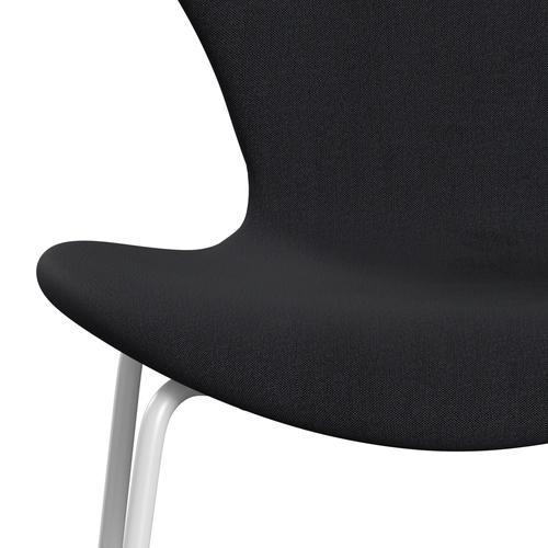 Fritz Hansen 3107 Chair Full Upholstery, White/Remix Black (Rem286)