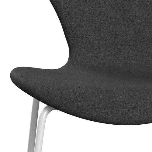 Fritz Hansen 3107 Krzesło pełne tapicerka, White/Remix Łupka