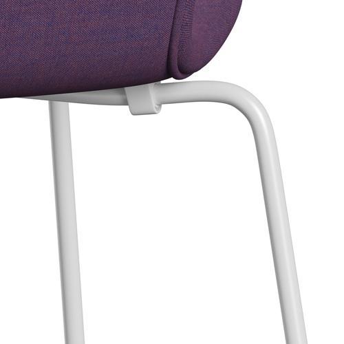 Fritz Hansen 3107 Chair Full Upholstery, White/Remix Violet