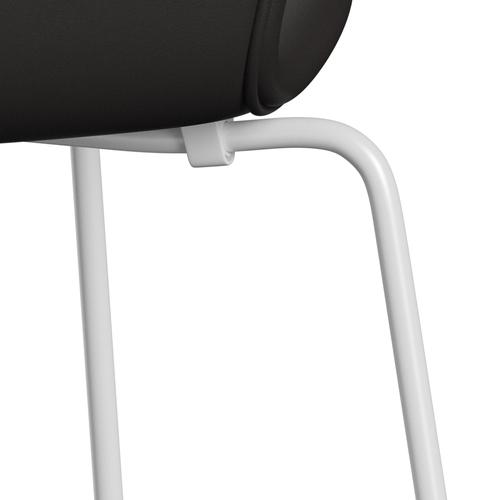 Fritz Hansen 3107 Krzesło Full Upholstery, White/Soft Black Brown