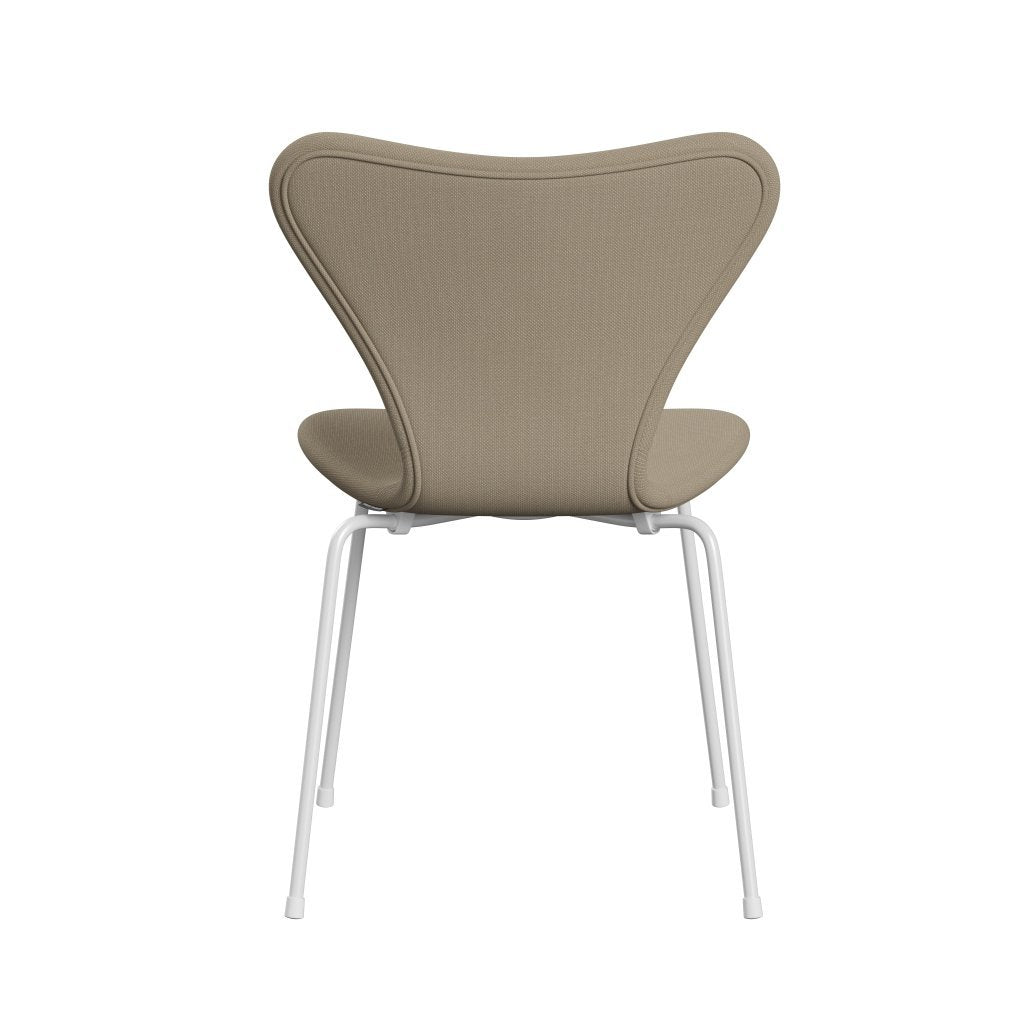 Fritz Hansen 3107 Krzesło pełna tapicerka, biało/Steelcut Beige