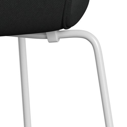 Fritz Hansen 3107 Chair Full Upholstery, White/Steelcut Dark Brown (Sti380)