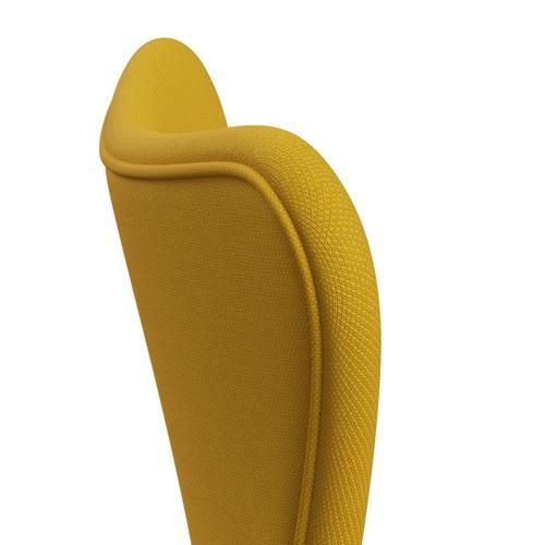 Fritz Hansen 3107 Chair Full Upholstery, White/Steelcut Yellow