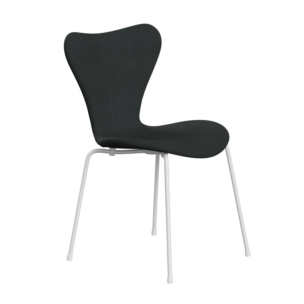 Fritz Hansen 3107 Krzesło pełna tapicerka, White/Steelcut węgiel drzewny