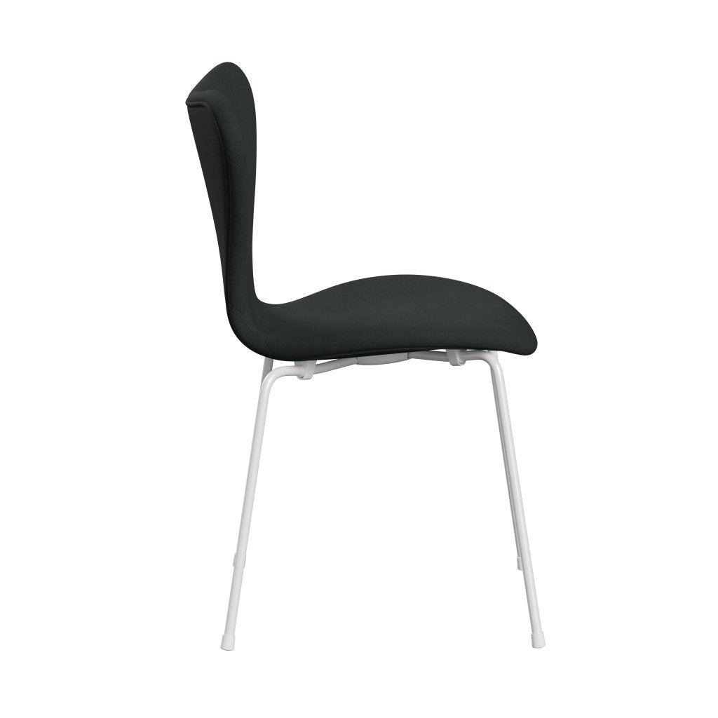 Fritz Hansen 3107 Krzesło pełna tapicerka, White/Steelcut węgiel drzewny