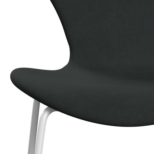 Fritz Hansen 3107 Krzesło pełna tapicerka, White/Steelcut węgiel drzewny