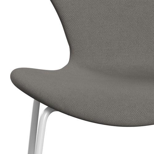 Fritz Hansen 3107 Chair Full Upholstery, White/Steelcut Medium Grey