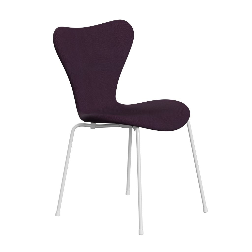 Fritz Hansen 3107 Chair Full Upholstery, White/Steelcut Medium Violet