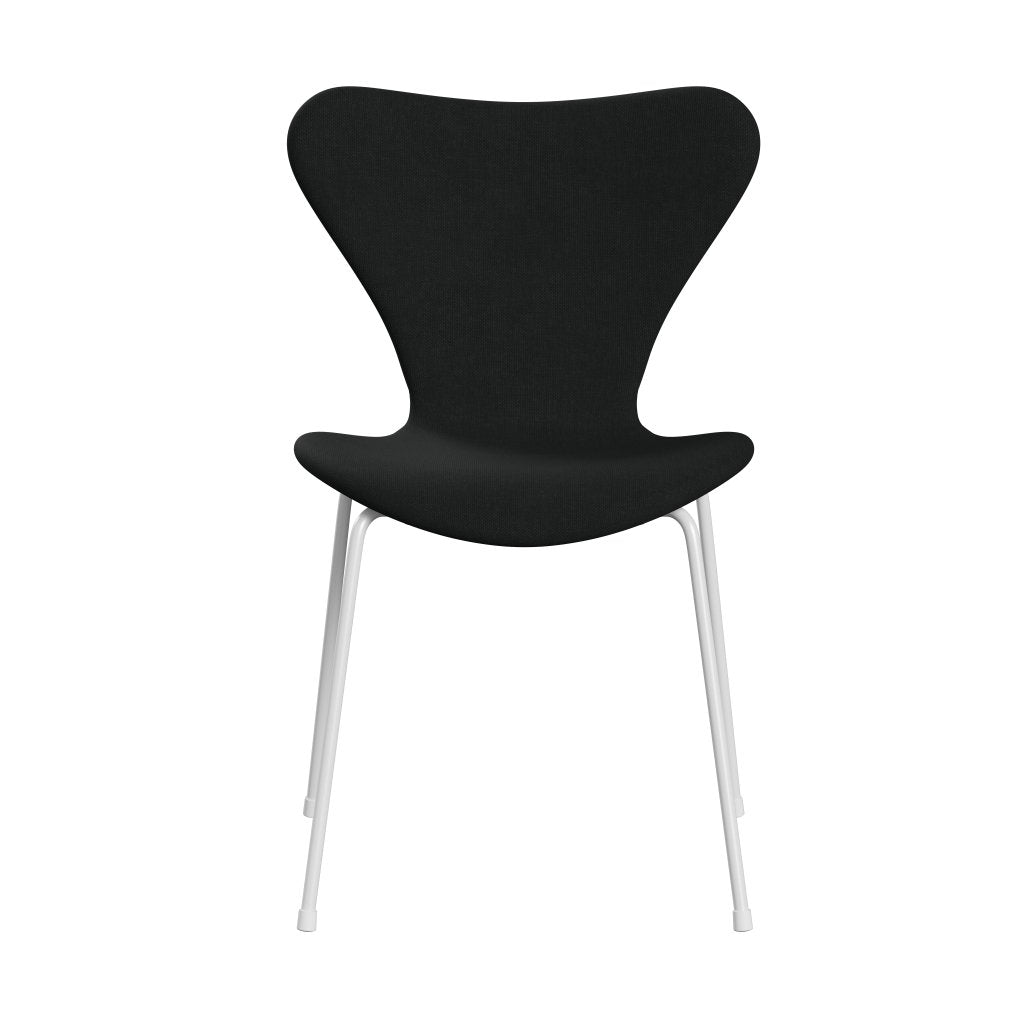 Fritz Hansen 3107 Chair Full Upholstery, White/Steelcut Black