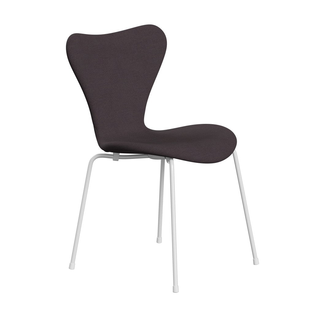 Fritz Hansen 3107 Krzesło pełna tapicerka, biały/stalcut trio brązowy