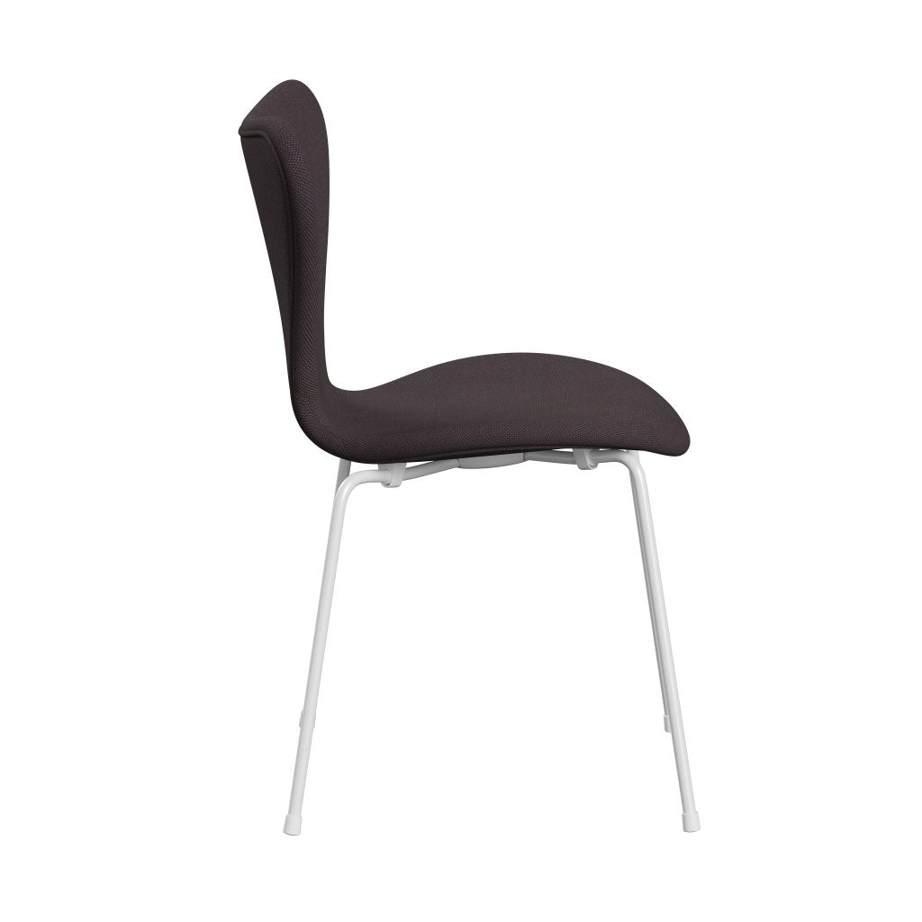 Fritz Hansen 3107 Krzesło pełna tapicerka, biały/stalcut trio brązowy