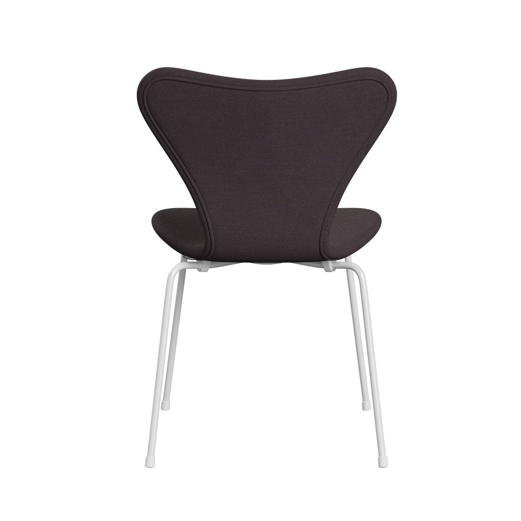 Fritz Hansen 3107 Krzesło pełna tapicerka, biały/stalcut trio brązowy