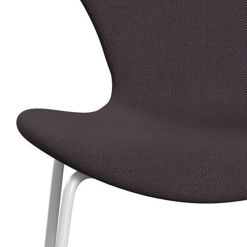 Fritz Hansen 3107 Krzesło pełna tapicerka, biały/stalcut trio brązowy