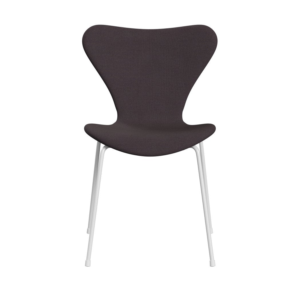 Fritz Hansen 3107 Krzesło pełna tapicerka, biały/stalcut trio brązowy