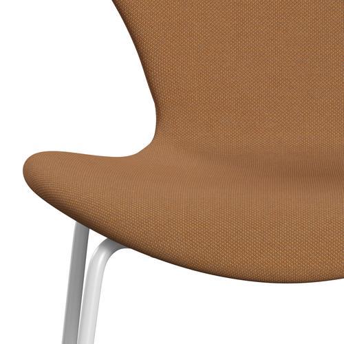 Fritz Hansen 3107 Krzesło pełna tapicerka, biały/stalcut trio wielbłąda