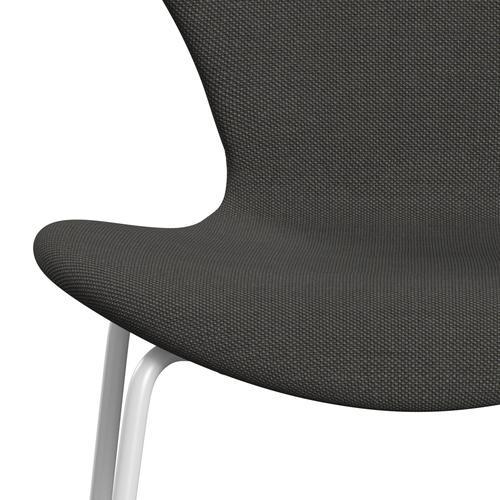 Fritz Hansen 3107 Krzesło pełna tapicerka, biały/stalcut trio ciemnoszary