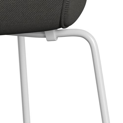 Fritz Hansen 3107 Chair Full Upholstery, White/Steelcut Trio Dark Grey