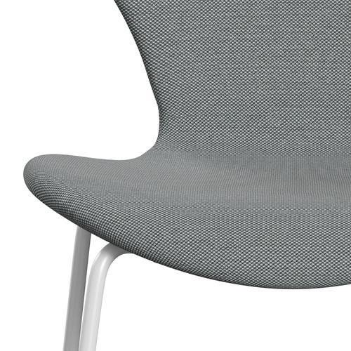 Fritz Hansen 3107 Krzesło pełna tapicerka, biały/stalcut trio szary