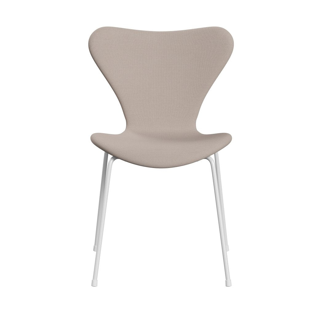 Fritz Hansen 3107 Chair Full Upholstery, White/Steelcut Trio Light Beige