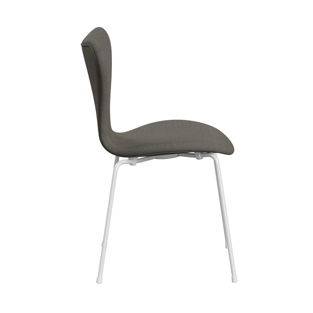 Fritz Hansen 3107 Chair Full Upholstery, White/Steelcut Trio Light Brown