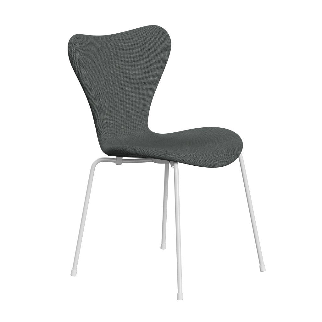 Fritz Hansen 3107 Krzesło pełna tapicerka, White/Steelcut Trio Węgiel