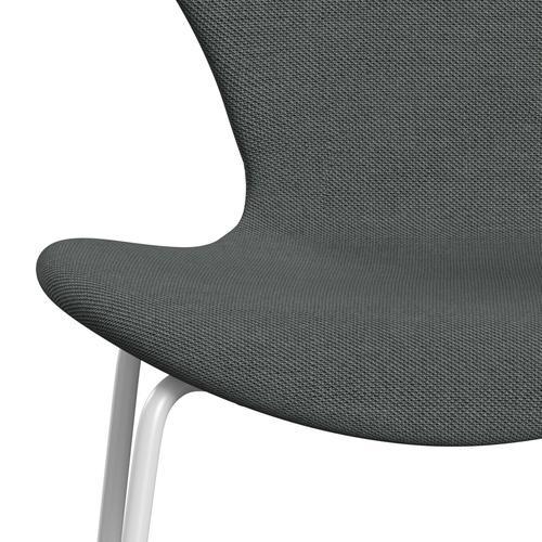 Fritz Hansen 3107 Krzesło pełna tapicerka, White/Steelcut Trio Węgiel