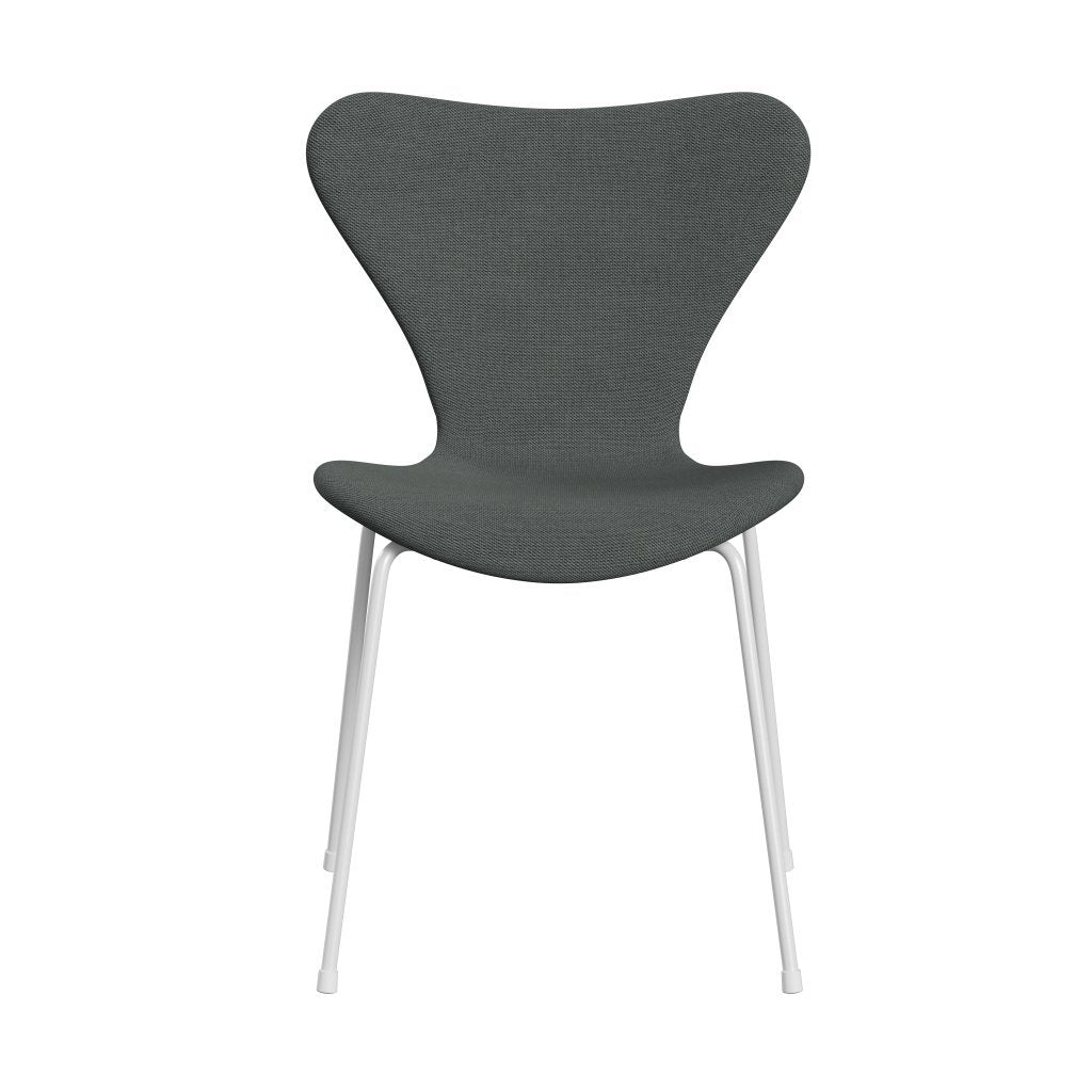 Fritz Hansen 3107 Krzesło pełna tapicerka, White/Steelcut Trio Węgiel