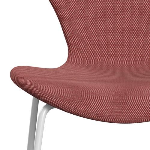 Fritz Hansen 3107 Chair Full Upholstery, White/Steelcut Trio Pink/Red/Black