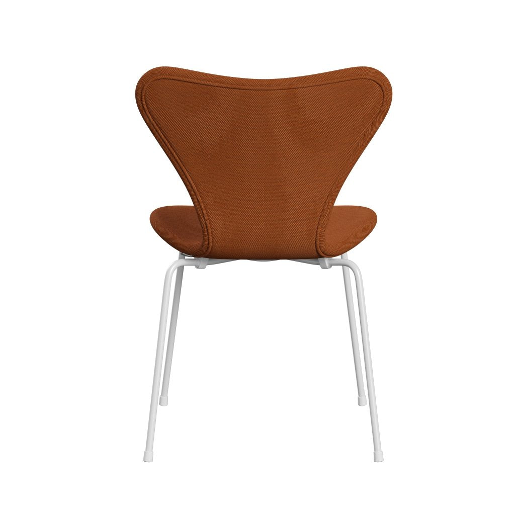 Fritz Hansen 3107 Chair Full Upholstery, White/Steelcut Trio Burnt Orange