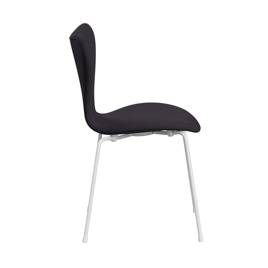 Fritz Hansen 3107 Chair Full Upholstery, White/Steelcut Trio Warm Dark Blue