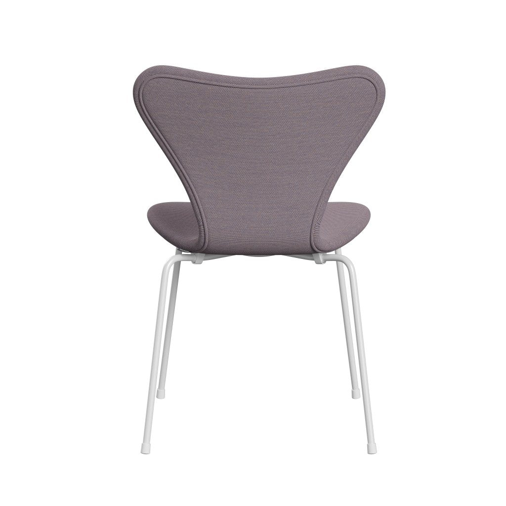 Fritz Hansen 3107 Chair Full Upholstery, White/Steelcut Trio White/Violet