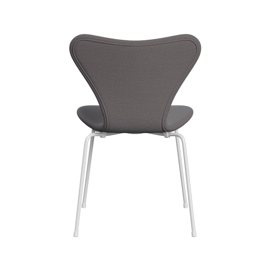 Fritz Hansen 3107 Chair Full Upholstery, White/Steelcut Trio Soft Blue/Brown/Black