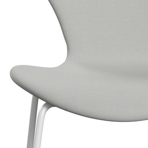 Fritz Hansen 3107 Chair Full Upholstery, White/Steelcut Trio Delicate Mint Green