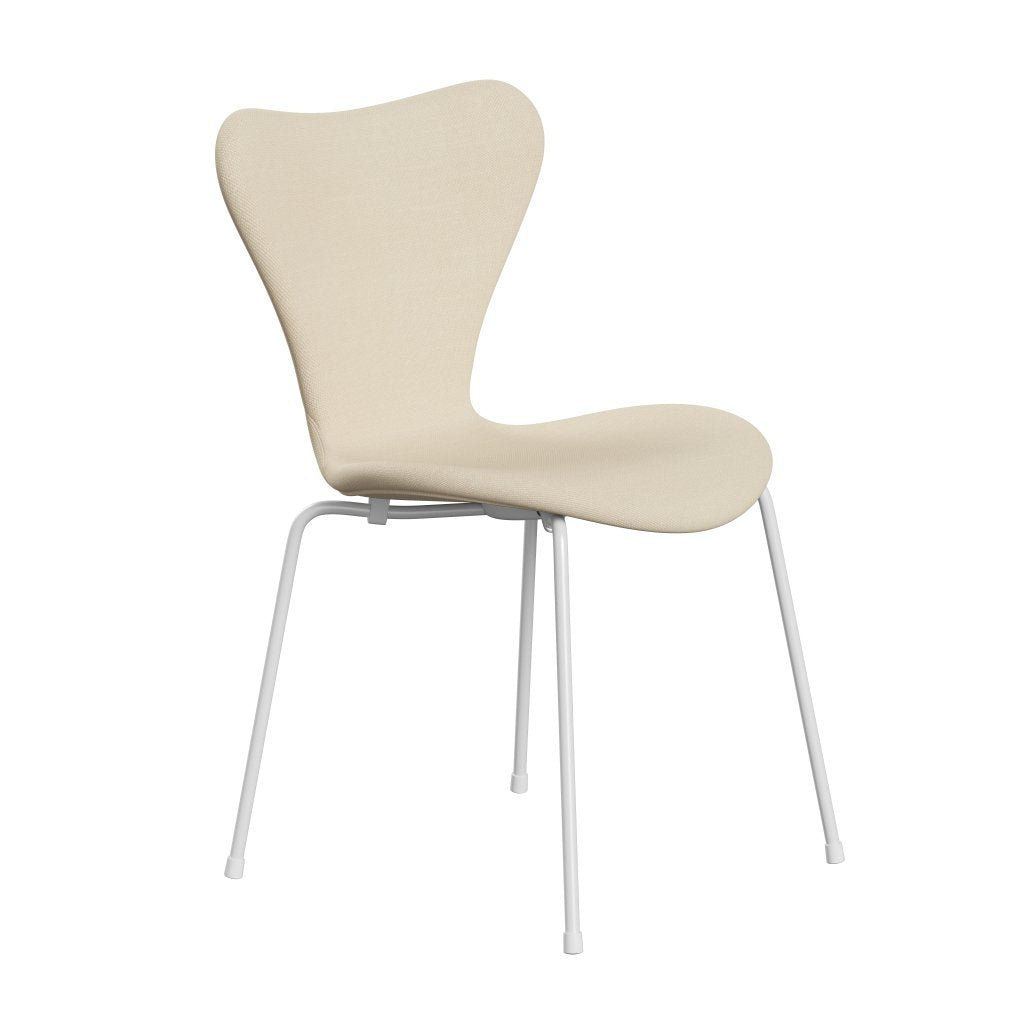 Fritz Hansen 3107 Chair Full Upholstery, White/Steelcut White