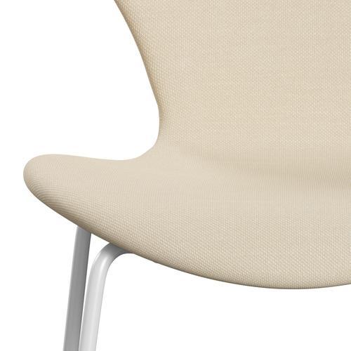 Fritz Hansen 3107 Krzesło pełna tapicerka, biały/stalowy biały